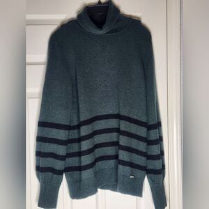 Michael Kors L PhthaloGreen Logo Turtleneck WOOL BABYALPACA Blend Women Sweater